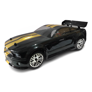 AUTOMODELO ELÉTRICO SPORTRA MUSTANG GTR 500 PRETO ON-ROAD 1/10 4WD RÁDIO 2.4 GHZ COMPLETO COM BATERIA E CARREGADOR DHK 8139 GTR